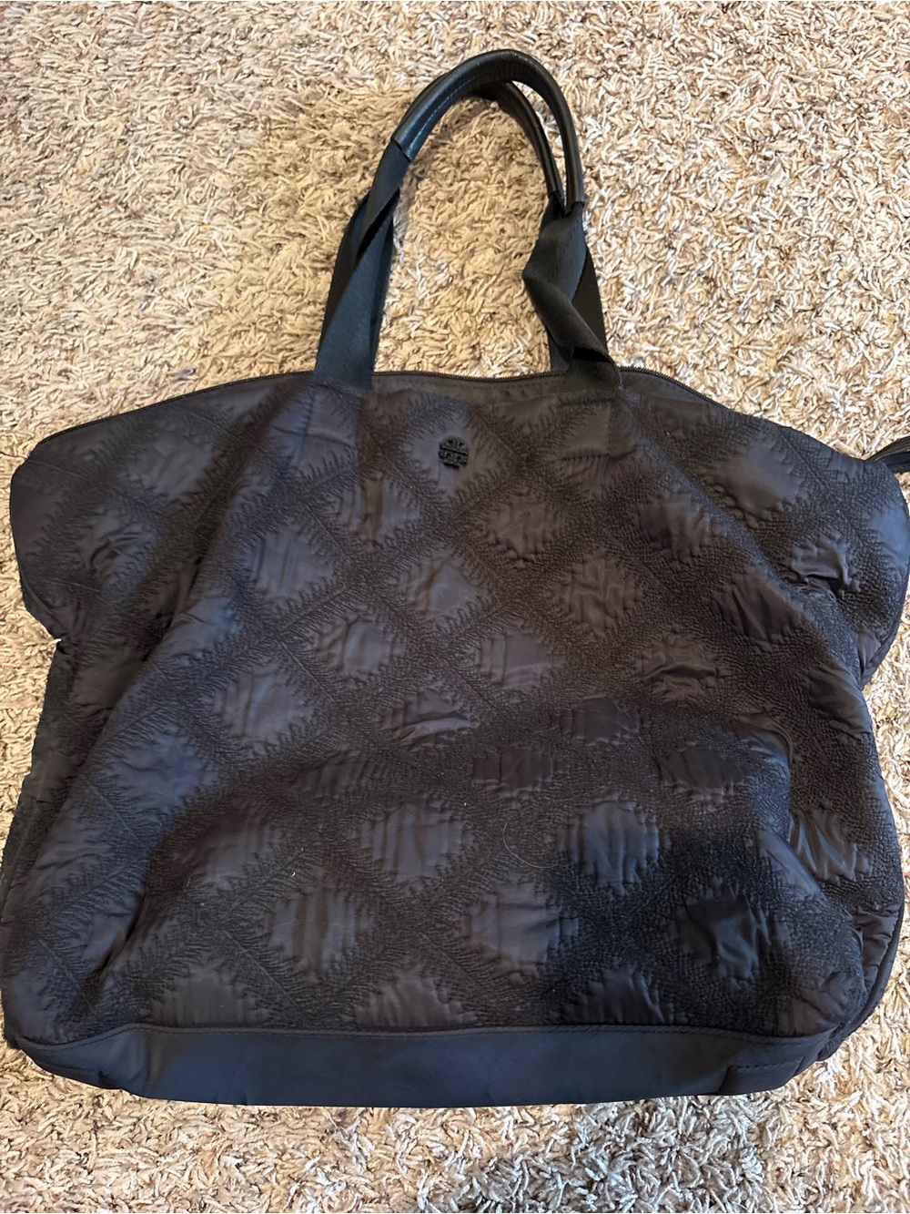 Tory Burch Quilted Tote Bag with Leather Handles
